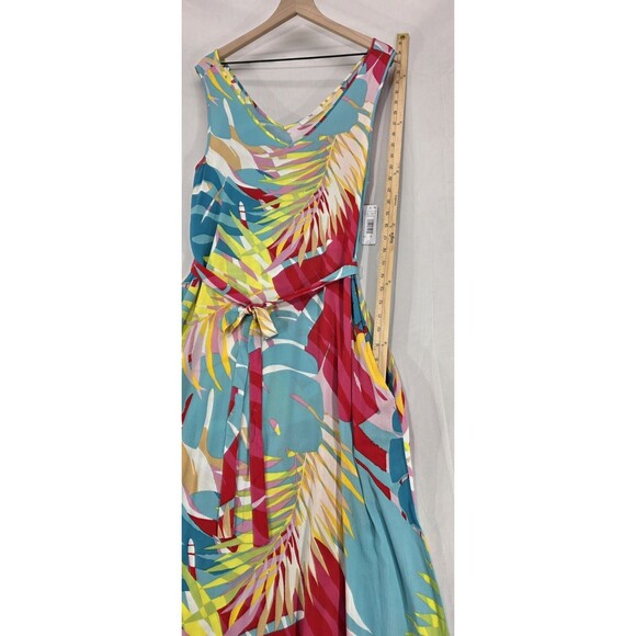NWT Natori Womens Midi Dress Gauze V-Neck Pockets Tropical Resort Vaca Size S - Picture 10 of 13